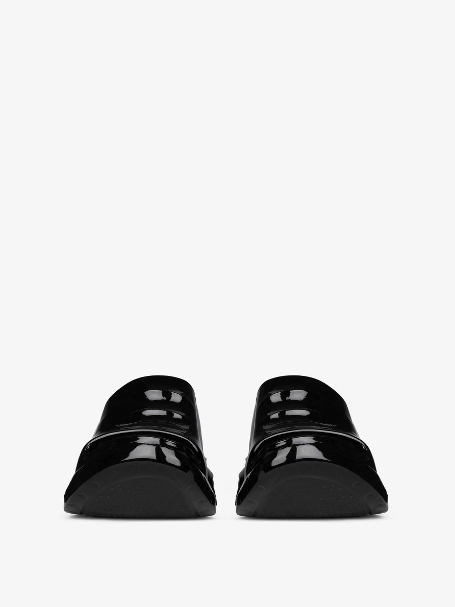 Women Givenchy Slides & Sandals | Marshmallow Wedge Sandals In Rubber Black