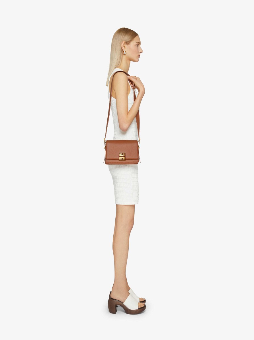 Women Givenchy 4G | Medium 4G Crossbody Bag In Grained Leather Tan