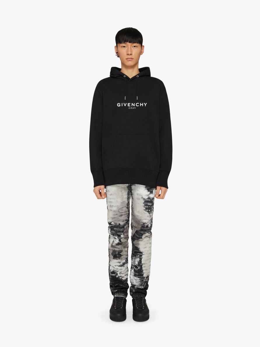 Men Givenchy Sweatshirts & Hoodies | Givenchy Reverse Hoodie In Fleece Black