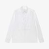 Men Givenchy Shirts | Shirt In Cotton With Textured Bib Front White