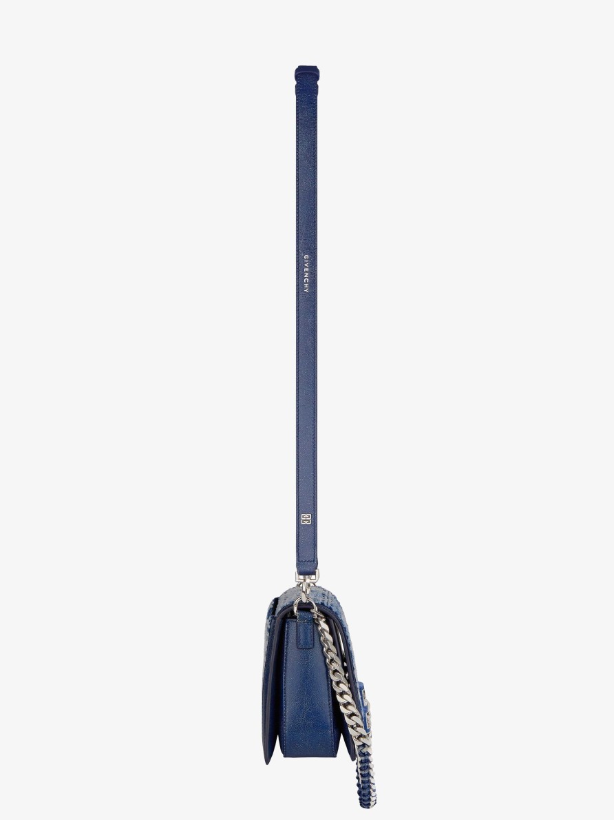 Women Givenchy Shoulder Bags | Medium 4G Multicarry Bag In 4G Denim Medium Blue