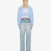 Women Givenchy Outerwear & Blousons | 4G Stars Cropped Varsity Jacket In Wool Light Blue