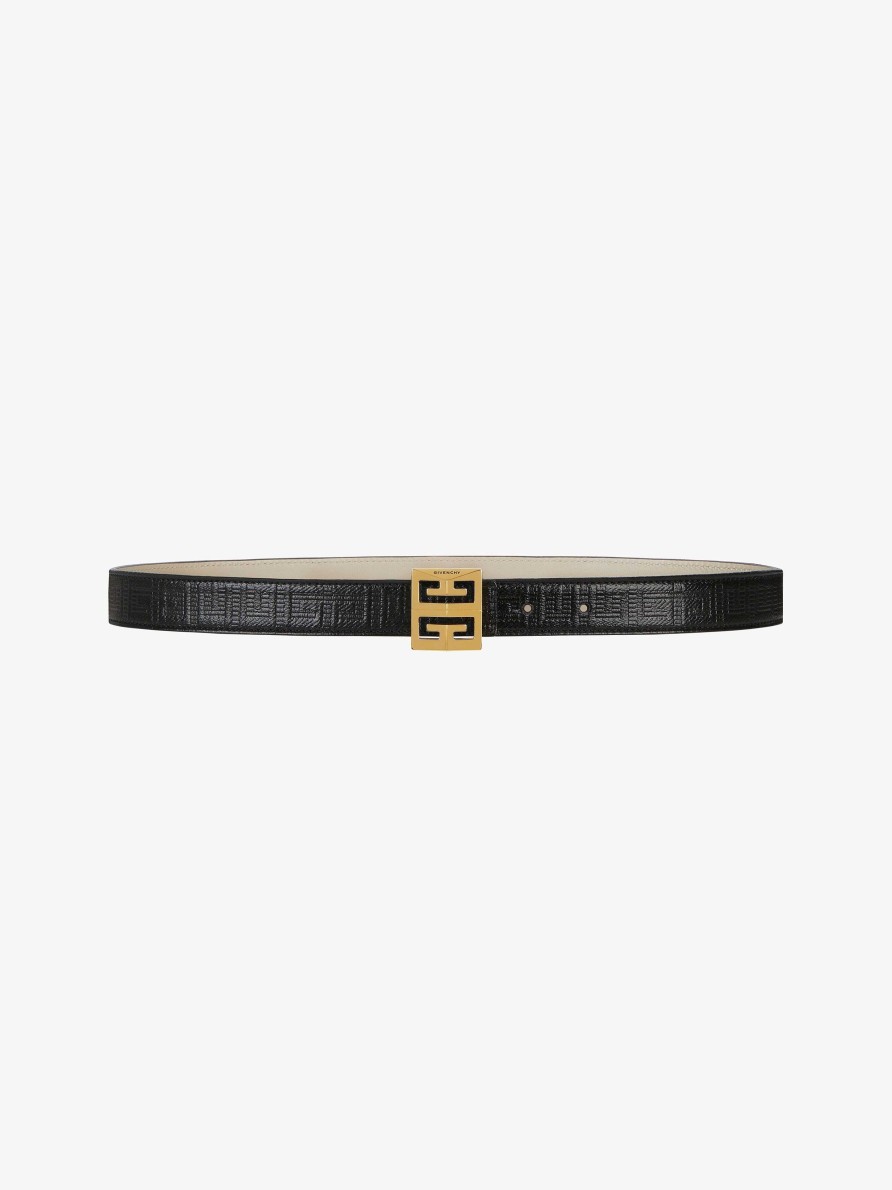 Women Givenchy Belts | 4G Reversible Belt In Coated Canvas Black