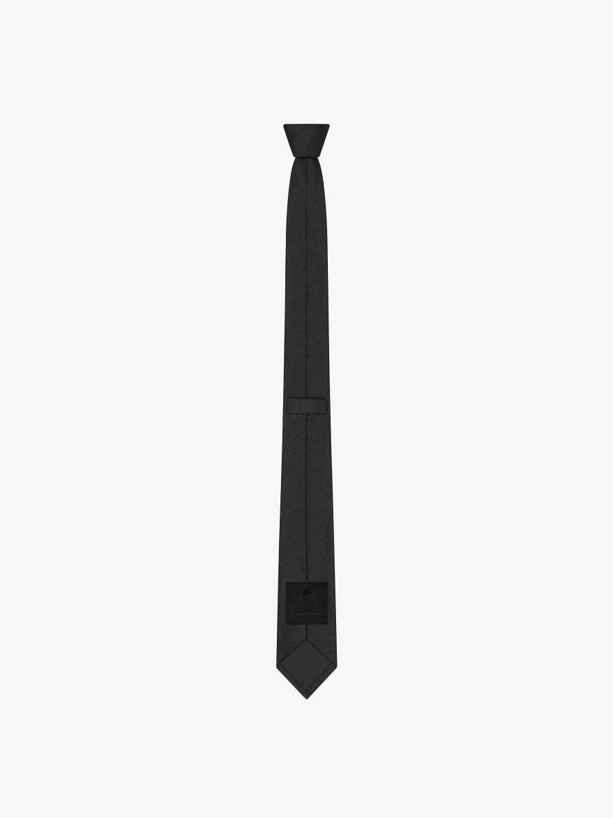 Men Givenchy Scarves & Ties | Givenchy 4G Tie In Silk Black