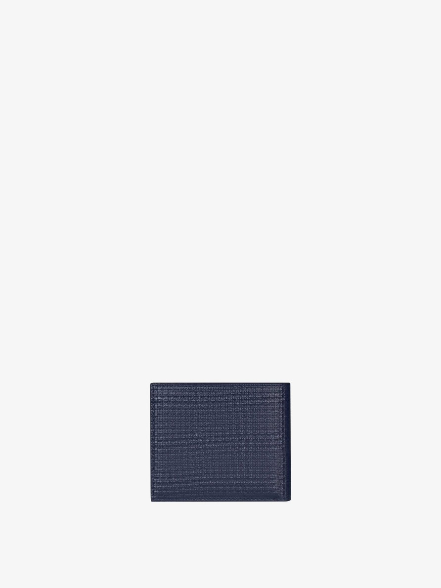 Men Givenchy Small Leather Goods | Givenchy Wallet In 4G Classic Leather Navy/Black