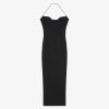 Women Givenchy Dresses | Dress In Wool With Plunging Neckline Black