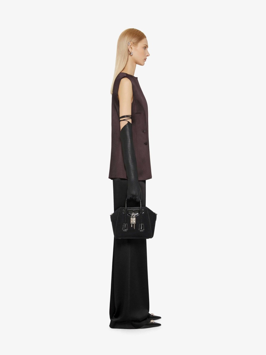 Women Givenchy Pants | Flare Tailored Pants In Crepe With Satin Back Black