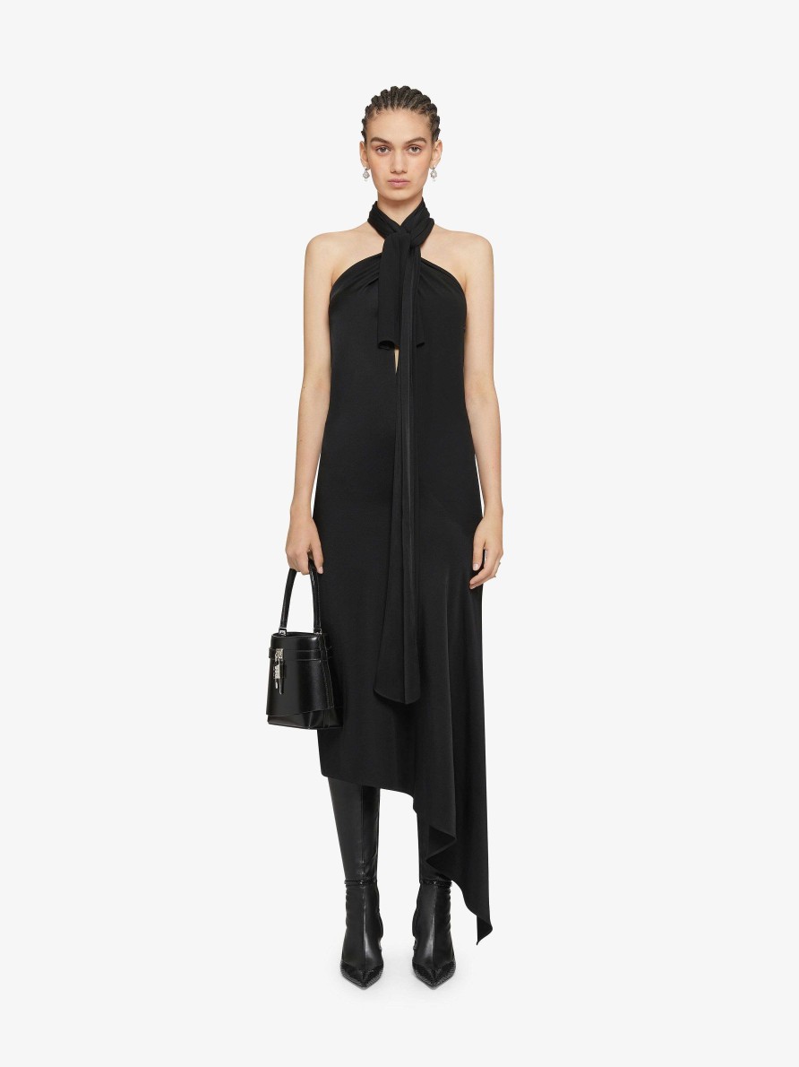 Women Givenchy Dresses | Dress In Crepe With Satin Back And Lavalliere Black