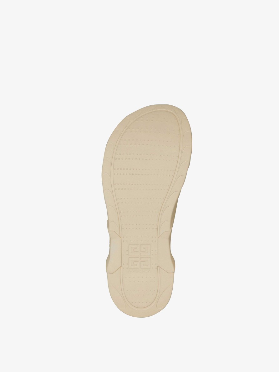 Men Givenchy Slides & Sandals | Marshmallow Flat Sandals In Rubber Beige