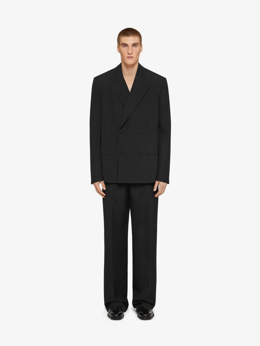 Men Givenchy Pants | Extra Wide Pants In Wool Black