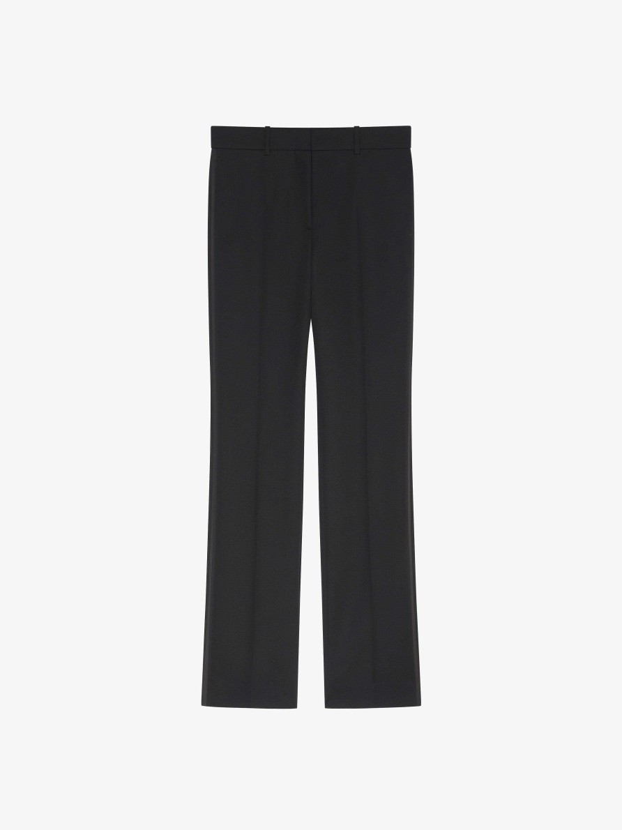 Women Givenchy Pants | Tailored Pants In Tricotine Wool And Mohair Black