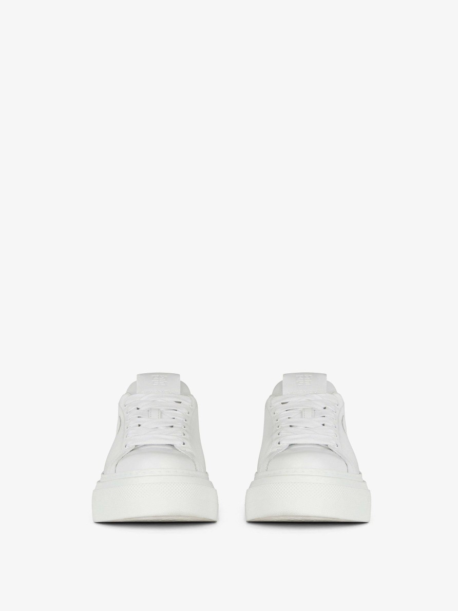 Women Givenchy Sneakers | City Platform Sneakers In Leather White