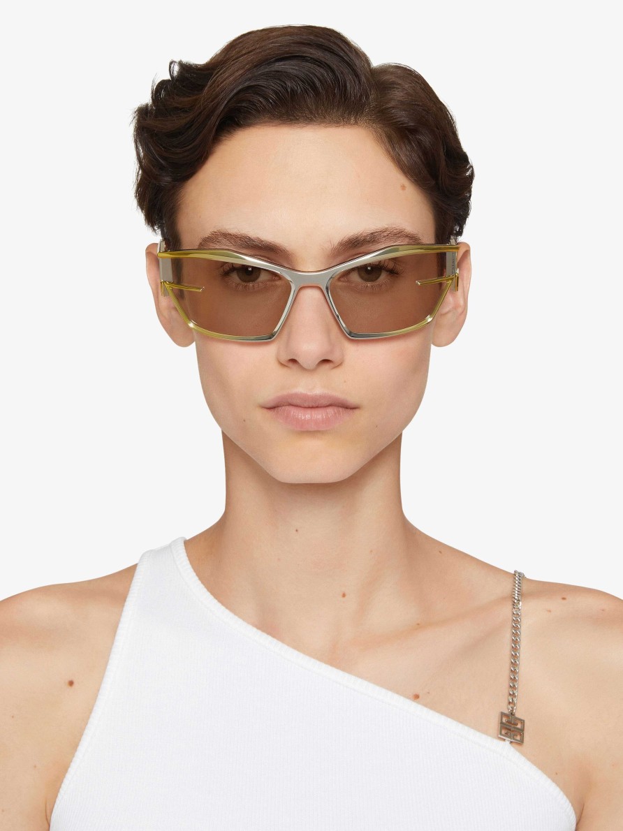 Men Givenchy Sunglasses | Giv Cut Unisex Sunglasses In Metal Dark Yellow