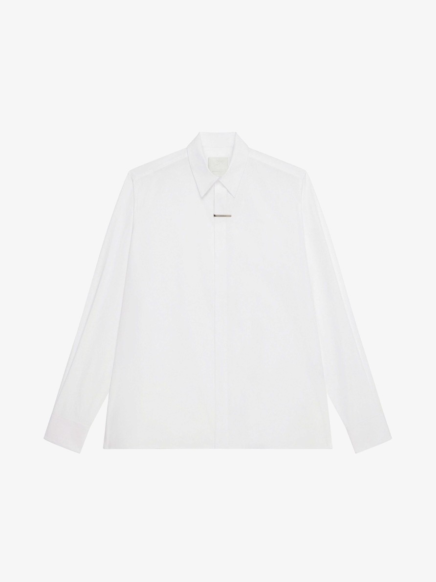 Men Givenchy Shirts | Boxy Fit Shirt In Poplin White