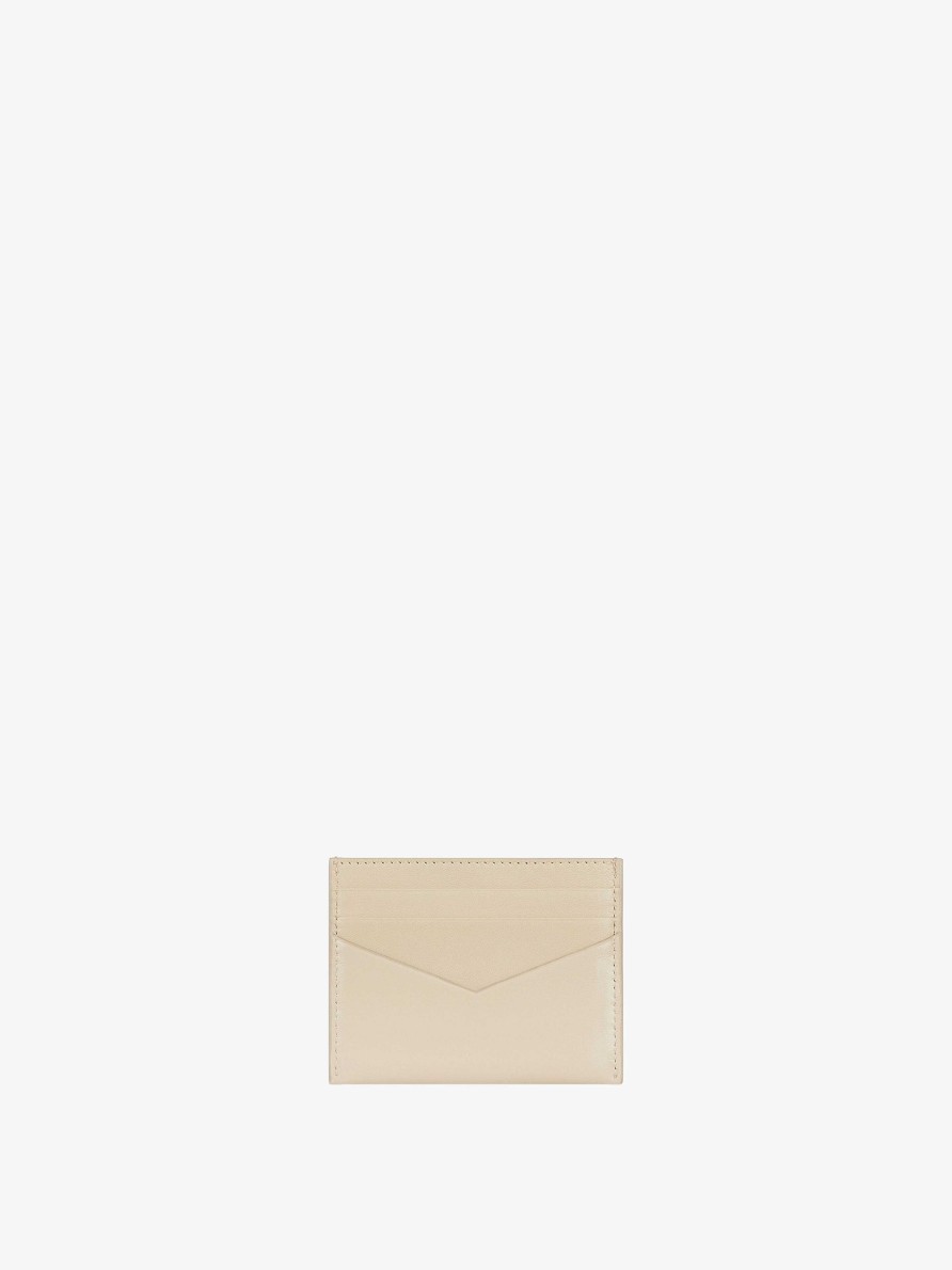 Women Givenchy Small Leather Goods | Antigona Card Holder In Box Leather Natural Beige