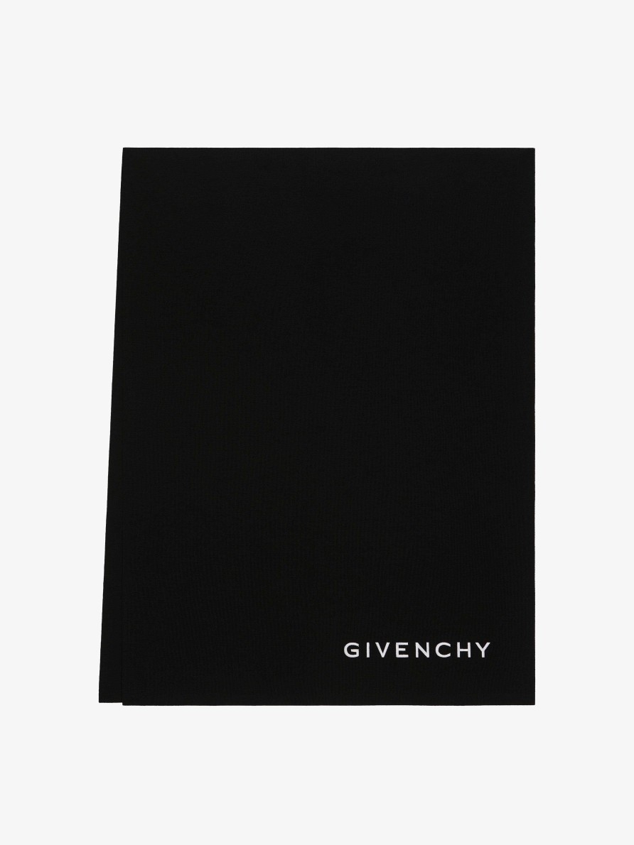 Women Givenchy Scarves | Givenchy 4G Scarf In Wool Black/White