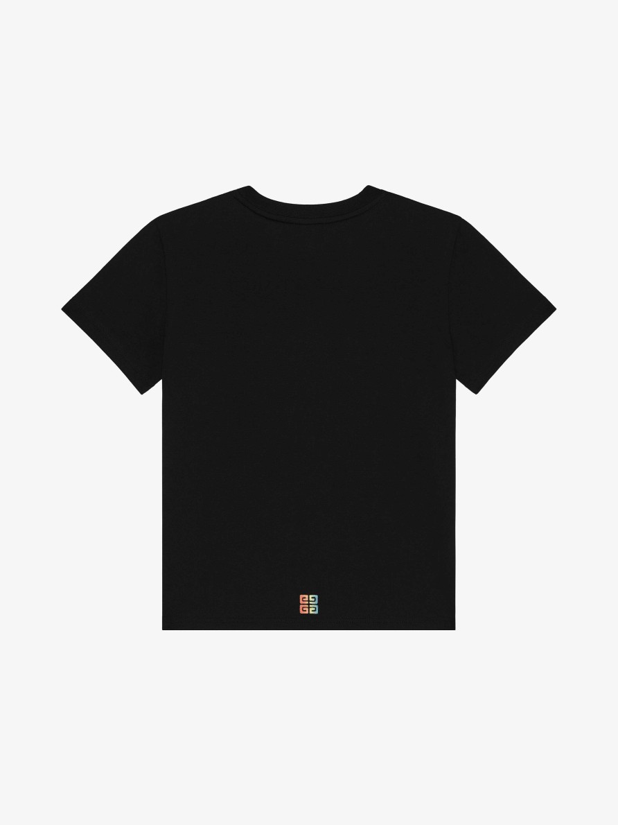 Men Givenchy Boy (4 To 12 Years) | T-Shirt In Embroidered Jersey Black