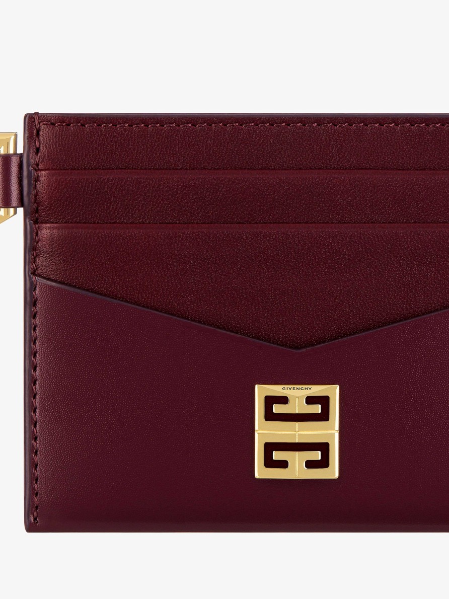 Women Givenchy Small Leather Goods | 4G Card Holder In Box Leather Oxblood Red