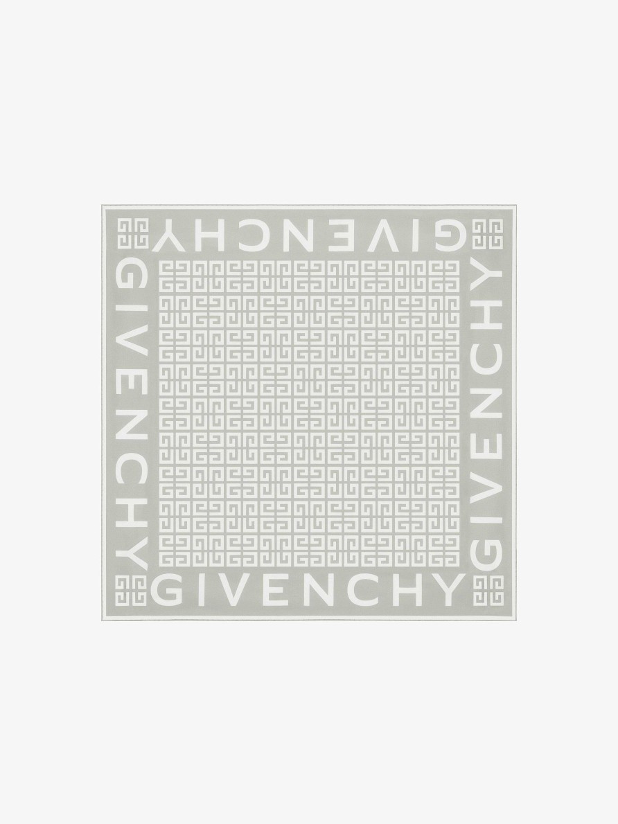 Women Givenchy Scarves | Givenchy 4G Square In Silk Light Grey