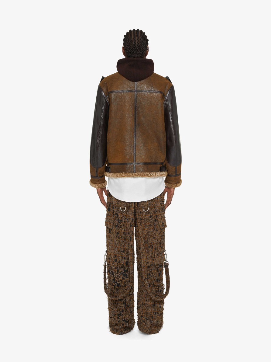 Women Givenchy Pants | Two In One Detachable Pants In Destroyed Checks With Suspenders Black/Brown Mud