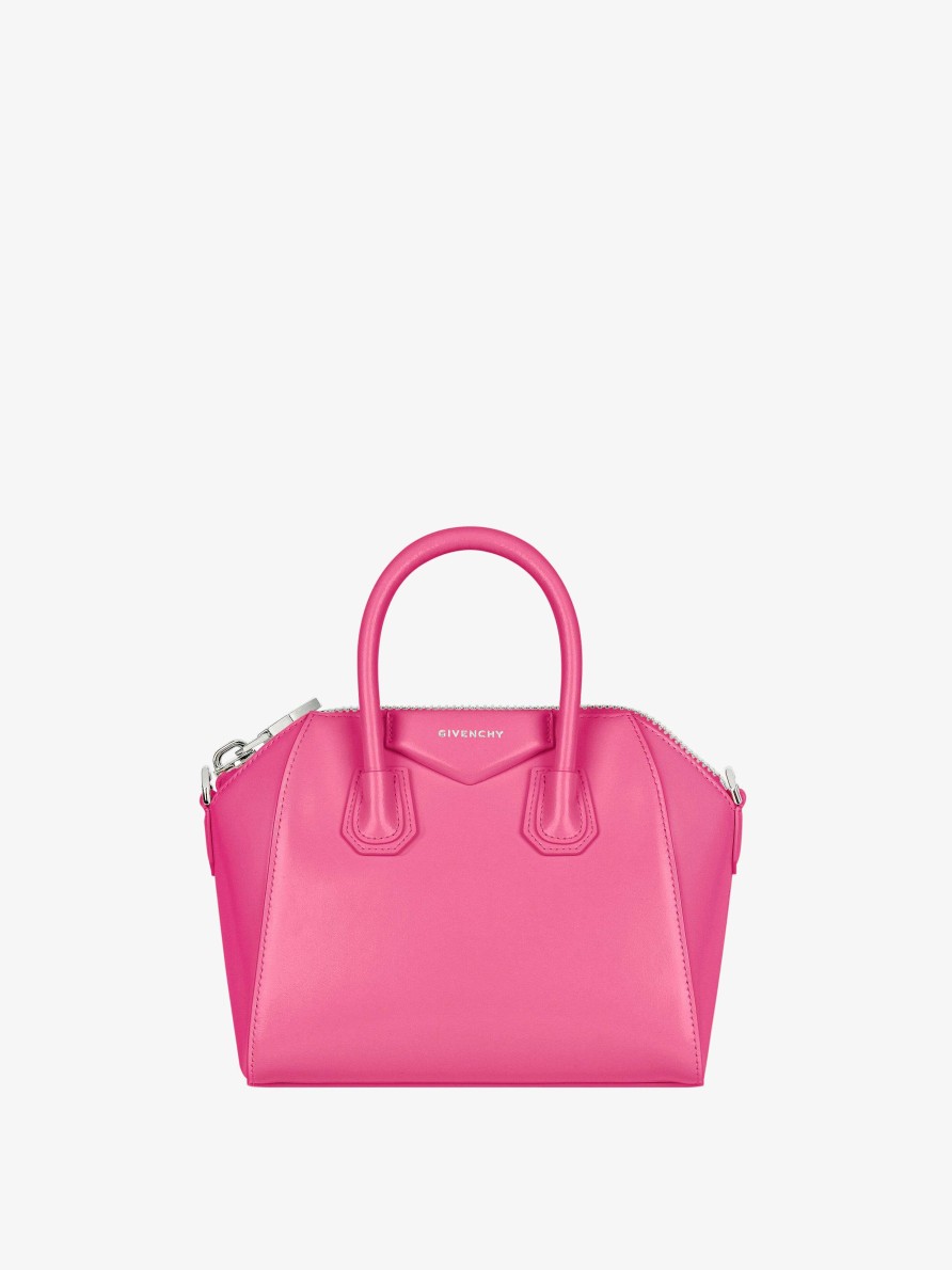 Women Givenchy Antigona | Mini Antigona Bag In Box Leather Neon Pink