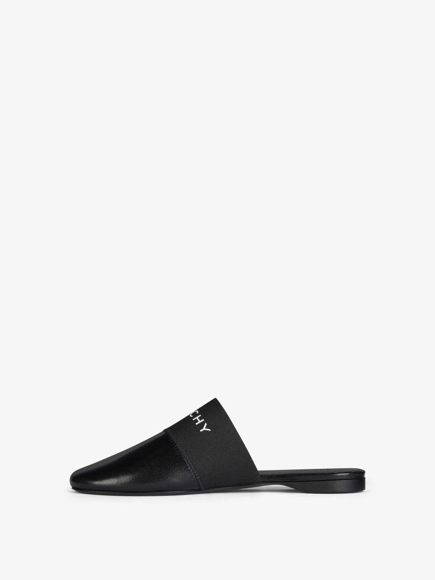 Women Givenchy Slides & Sandals | Bedford Flat Mules In Leather Black