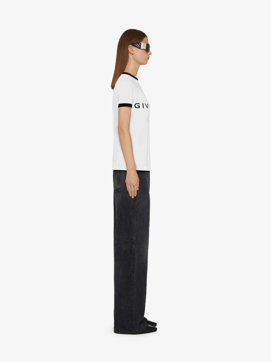 Women Givenchy T-Shirts | Givenchy Archetype Slim Fit T-Shirt In Cotton White/Black