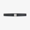 Men Givenchy Belts | 4G Reversible Belt In Leather Black/Dark Blue