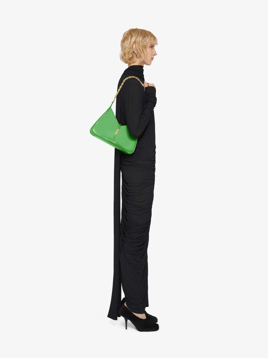 Women Givenchy Shoulder Bags | Small Cut Out Bag In Shiny Leather With Chain Absynthe Green