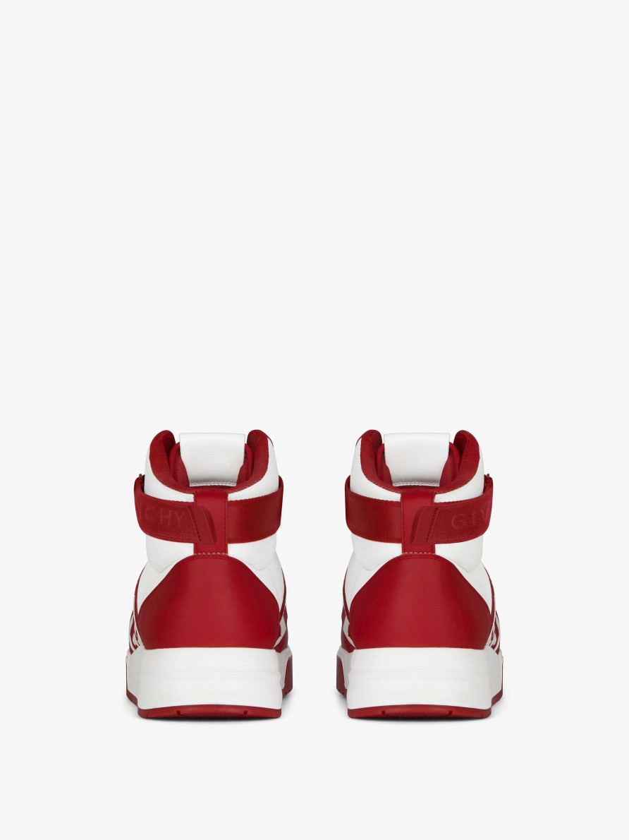 Men Givenchy Sneakers | G4 High Top Sneakers In Leather Red/White