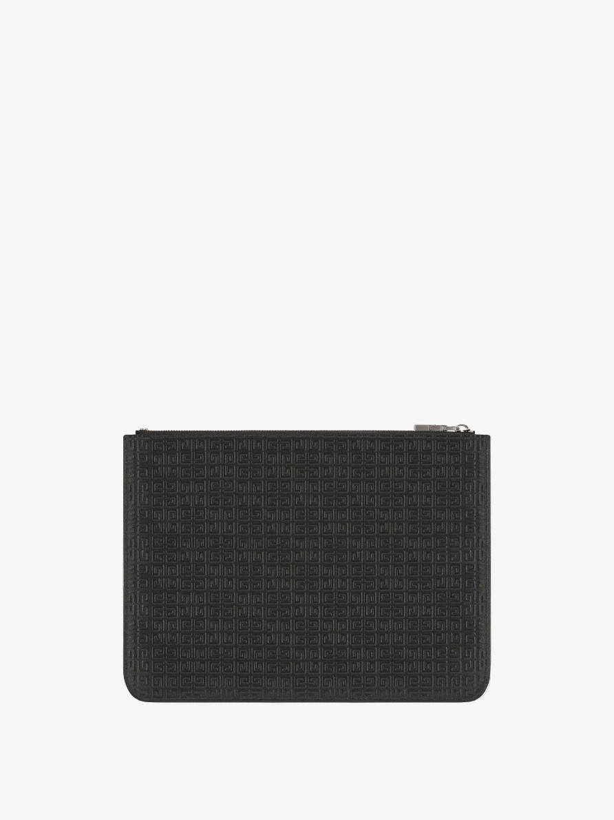 Men Givenchy Small Leather Goods | Givenchy Travel Pouch In Micro 4G Leather Black