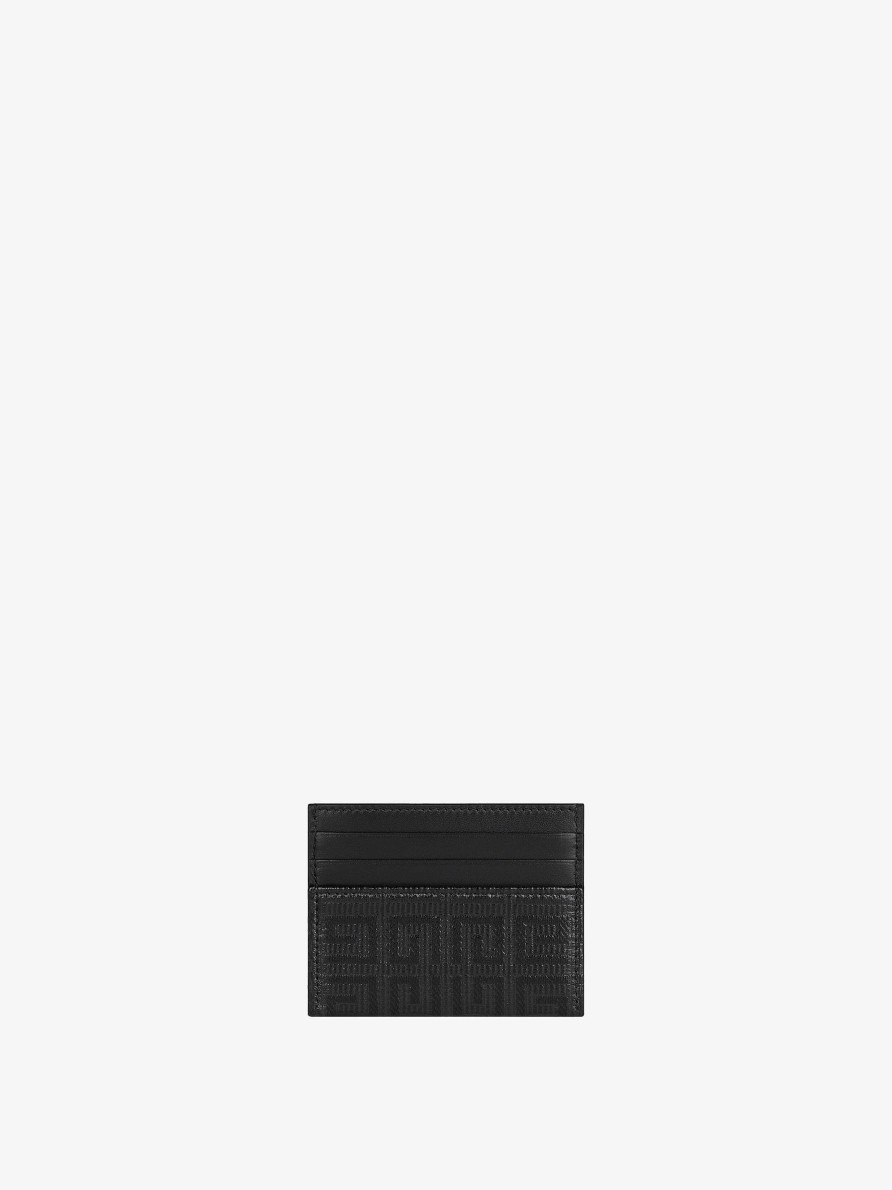 Men Givenchy Small Leather Goods | Card Holder In 4G Coated Canvas And Leather Black