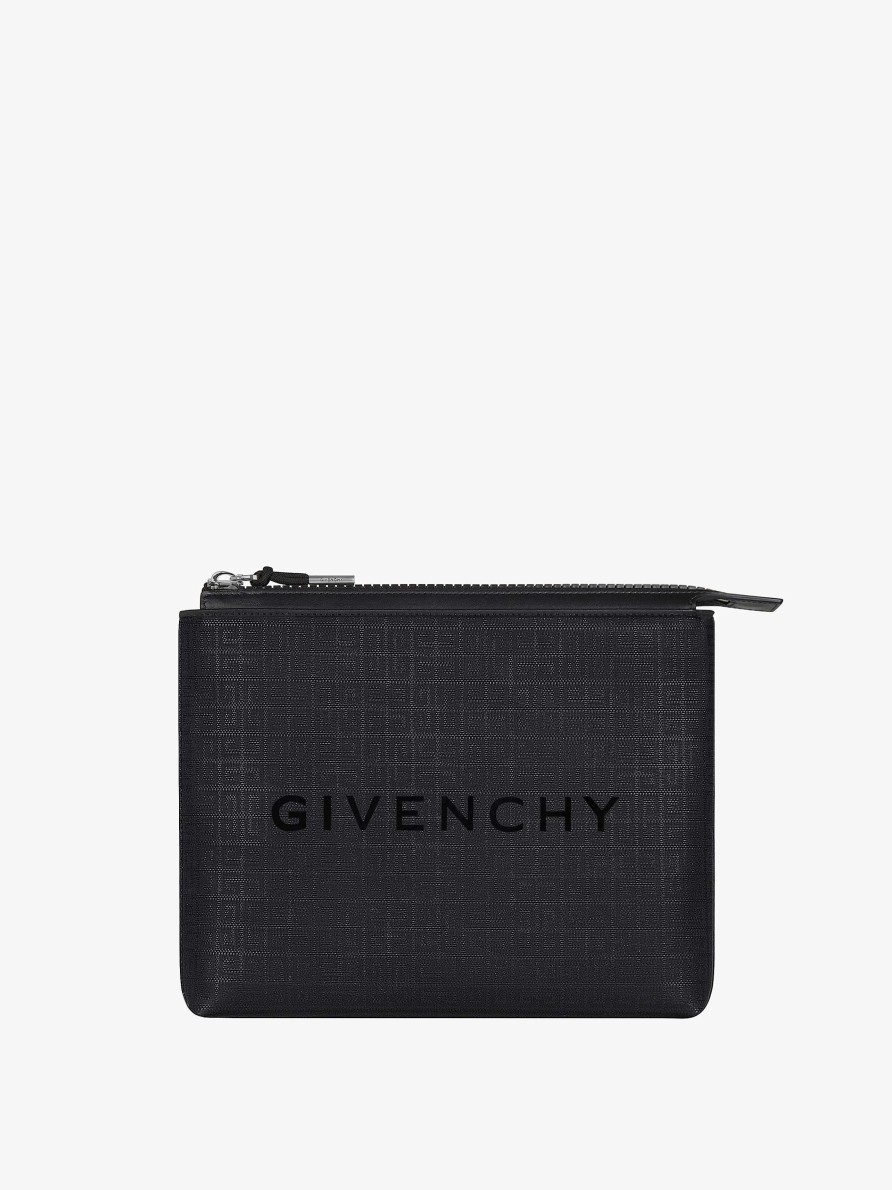 Men Givenchy Small Leather Goods | Givenchy Travel Pouch In 4G Nylon Black