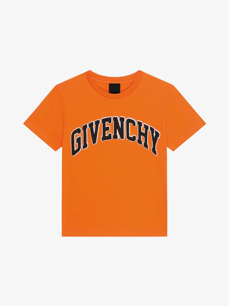 Men Givenchy Boy (4 To 12 Years) | Givenchy College T-Shirt In Cotton Orange