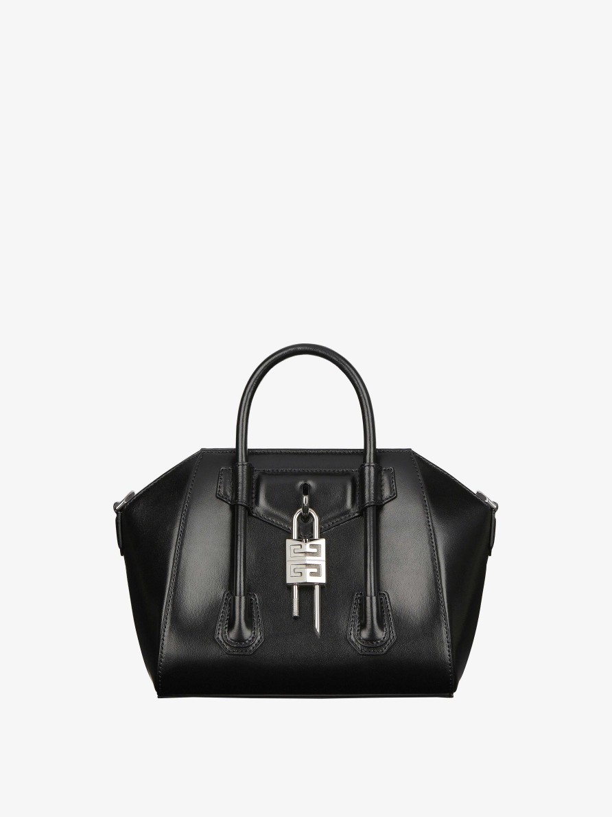 Women Givenchy Antigona | Mini Antigona Lock Bag In Box Leather Black