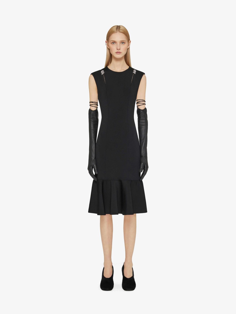 Women Givenchy Dresses | Dress In Punto Milano With Crystals Black