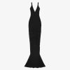 Women Givenchy Dresses | Ruched Dress With Twisted Straps In Crepe Black