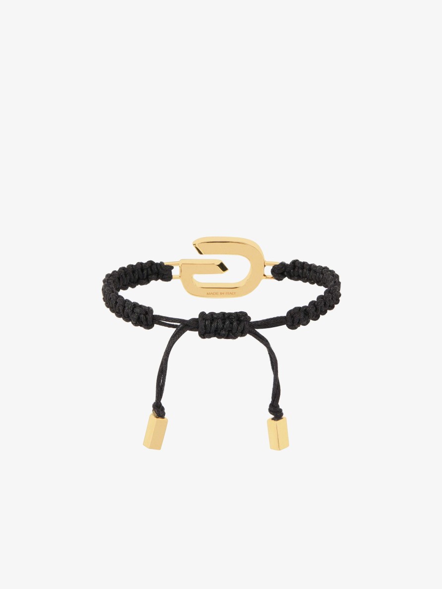 Men Givenchy Jewelry | G Link Bracelet With Cord Golden Yellow