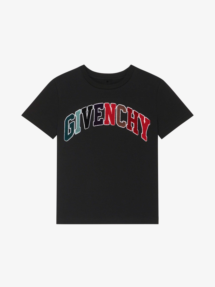 Men Givenchy Boy (4 To 12 Years) | Givenchy College T-Shirt In Cotton Black