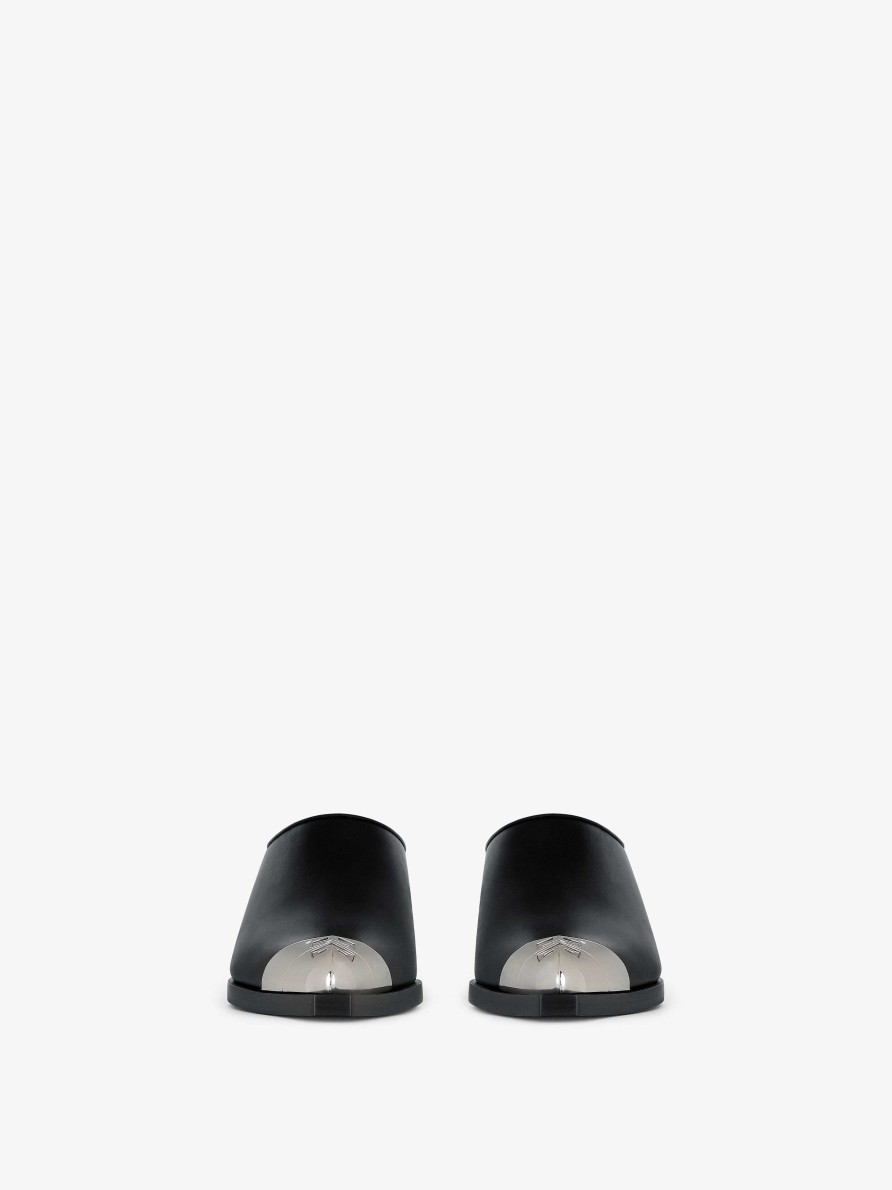 Women Givenchy Slides & Sandals | Western Mules In Leather Black