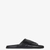 Men Givenchy Slides & Sandals | G Plage Flat Sandals In Leather Black