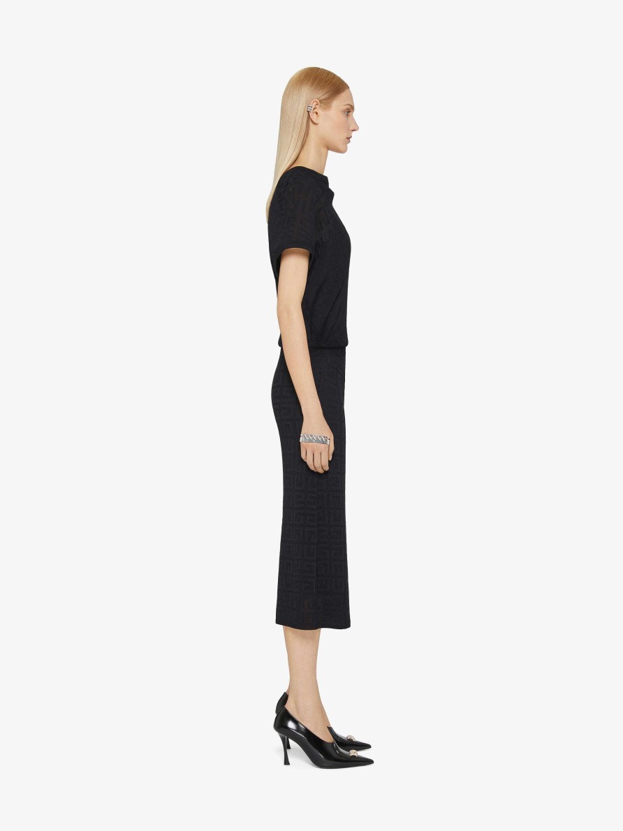 Women Givenchy Dresses | Draped Dress In 4G Jacquard Black