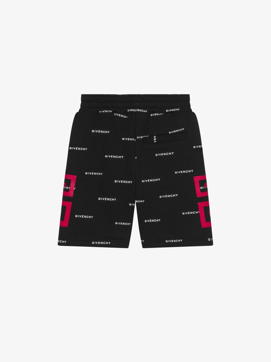 Men Givenchy Boy (4 To 12 Years) | Givenchy 4G Bermuda Shorts In Fleece Black