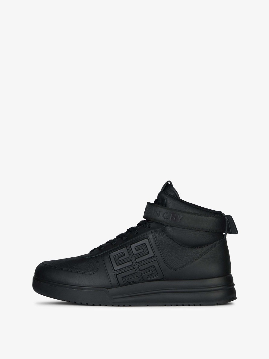 Men Givenchy G4 | G4 High Top Sneakers In Leather Black