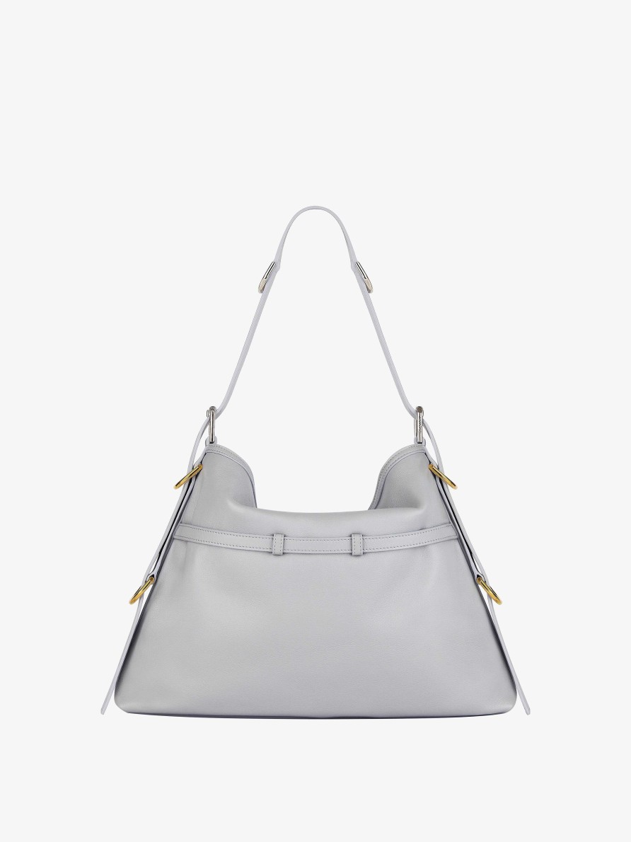 Women Givenchy Voyou | Medium Voyou Bag In Leather Light Grey