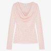 Women Givenchy Knitwear | Draped Sweater In 4G Jacquard Blush Pink