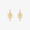 Women Givenchy Jewelry | 4G Earrings In Metal With Crystals Golden Yellow