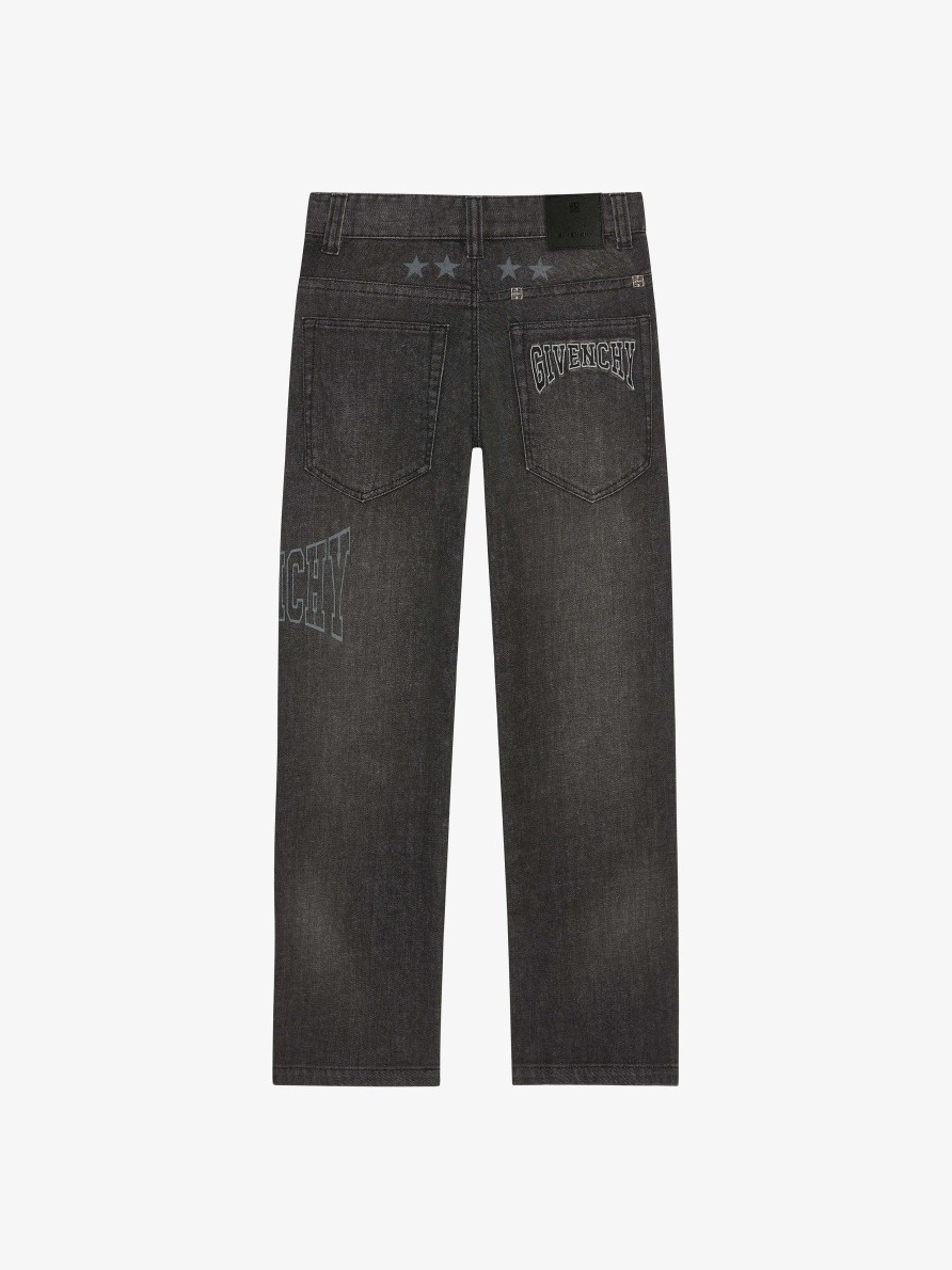 Men Givenchy Boy (4 To 12 Years) | Givenchy College Baggy Jeans In Denim Black