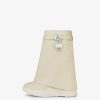 Women Givenchy Shark Lock | Shark Lock Biker Ankle Boots In Grained Leather Beige