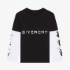 Men Givenchy Boy (4 To 12 Years) | Olaf Overlapped T-Shirt In Cotton Black/White